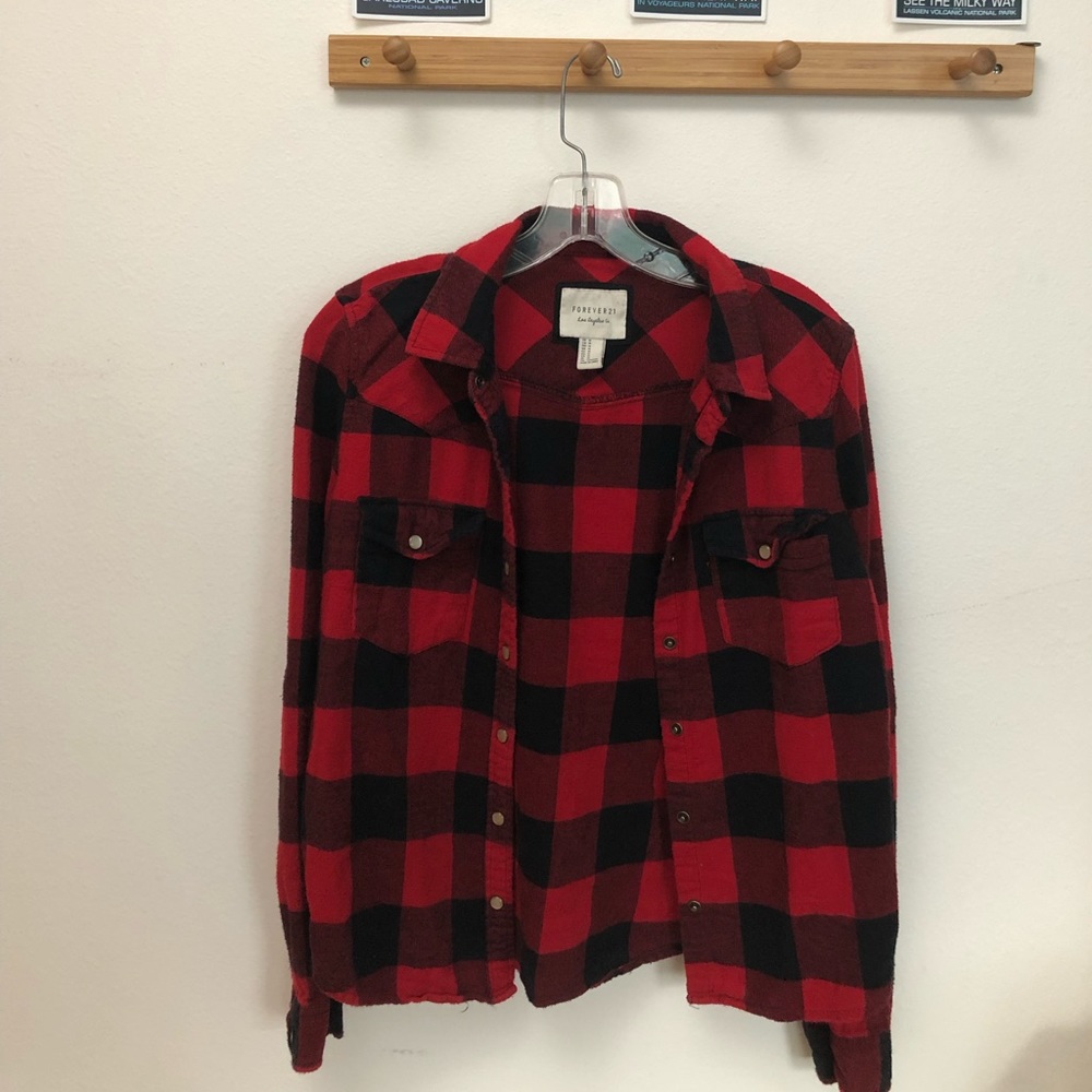 Forever 21 red & black flannel